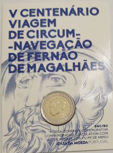 PORTUGAL 2 EURO 2019 - 500TH ANNIVERSARY OF THE CIRCUMNAVIGATION OF MAGELLAN - C/C