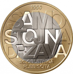 SLOVENIA 3 EURO 2020 - 30TH ANNIVERSARY OF THE PLEBISCITE ON THE INDEPENDENCE OF THE REPUBLIC OF SLOVENIA - PROOF