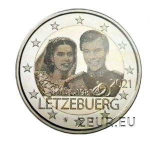 LUXEMBOURG 2 EURO 2021 - 40th wedding anniversary of Grand Duke Henri and Grand Duchess Maria Teresa - PHOTO