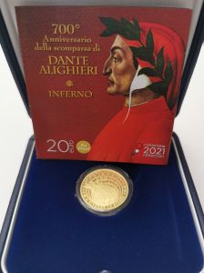 ITALY 20 EURO 2021 - 700th Anniversary of the Death of Dante Alighieri - Gold