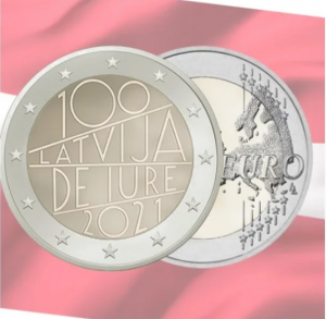 LATVIA 2 EURO 2021 - Latvia de iure 100
