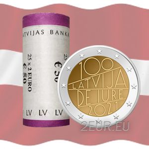 LATVIA 2 EURO 2021 - Latvia de iure 100 R