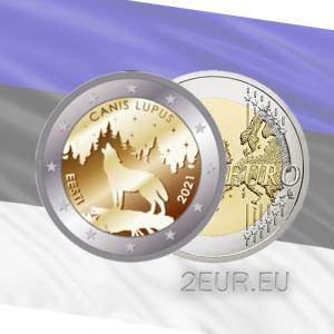 ESTONIA 2 EURO 2021/2 - national animal - wolf