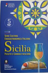 ITALY 5 EURO 2021 - Sicily -Passito and Sicilian cannolo