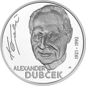 SLOVAKIA 10 EURO 2021 - 100th anniversary of the birth of Alexander Dubchek - SILVER