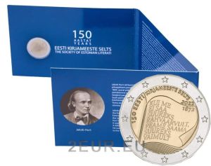 ESTONIA 2 EURO 2022 - 150th anniversary of the Society of Estonian Literati C/C