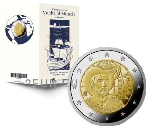 SPAIN 2 EURO 2022 - 500th anniversary of the first circumnavigation of the world by Juan Sebastian Elcano - PROOF