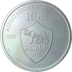 SAN MARINO 10 EURO 2017 - AS ROMA  90° ANNIVERSARIO DELLA FONDAZIONE